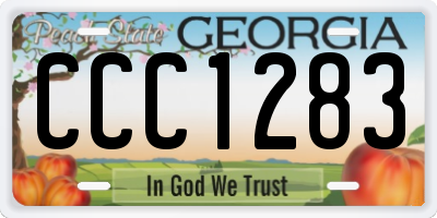 GA license plate CCC1283