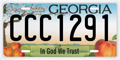GA license plate CCC1291