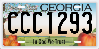 GA license plate CCC1293