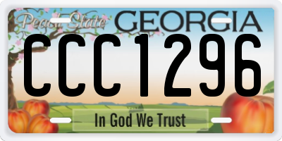 GA license plate CCC1296