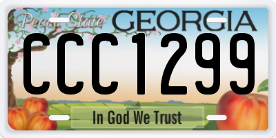 GA license plate CCC1299