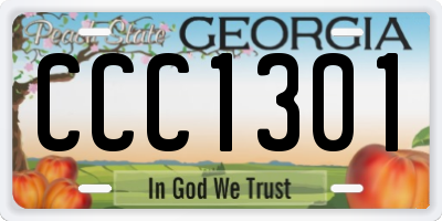 GA license plate CCC1301