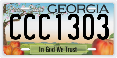 GA license plate CCC1303