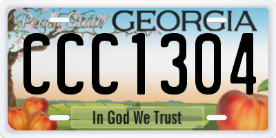 GA license plate CCC1304
