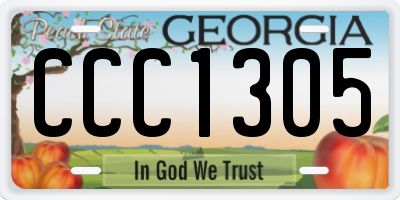 GA license plate CCC1305