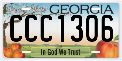 GA license plate CCC1306