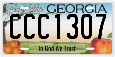 GA license plate CCC1307
