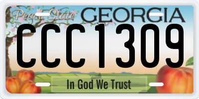 GA license plate CCC1309