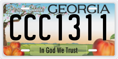 GA license plate CCC1311