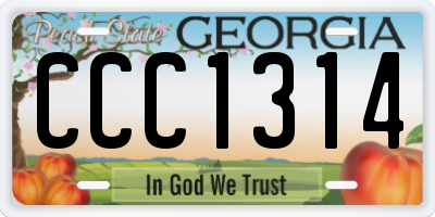 GA license plate CCC1314