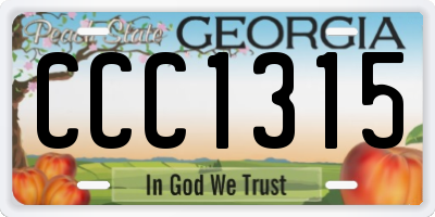 GA license plate CCC1315
