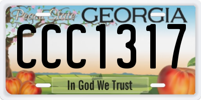 GA license plate CCC1317