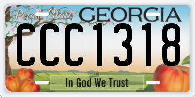 GA license plate CCC1318