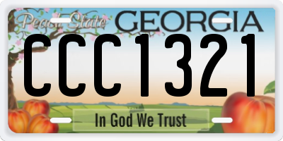 GA license plate CCC1321