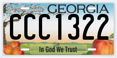 GA license plate CCC1322