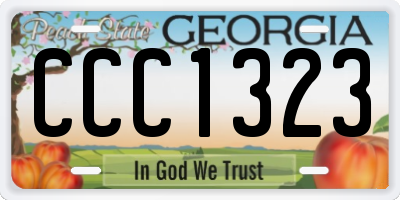 GA license plate CCC1323