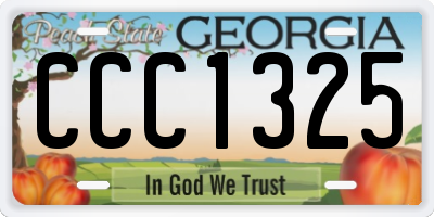 GA license plate CCC1325