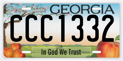 GA license plate CCC1332