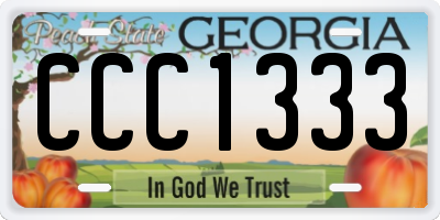 GA license plate CCC1333