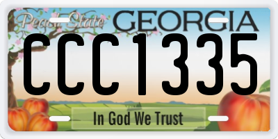 GA license plate CCC1335