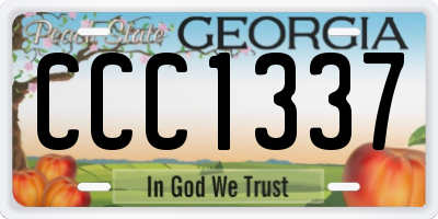 GA license plate CCC1337