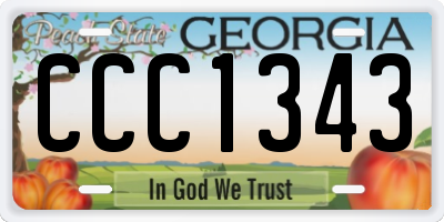 GA license plate CCC1343