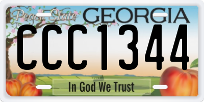 GA license plate CCC1344