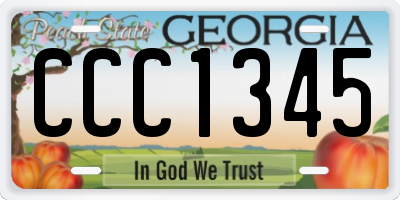 GA license plate CCC1345