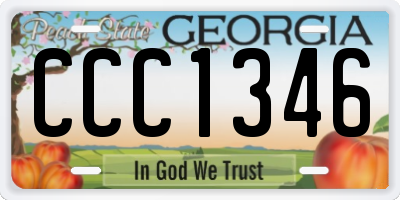 GA license plate CCC1346