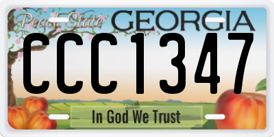 GA license plate CCC1347