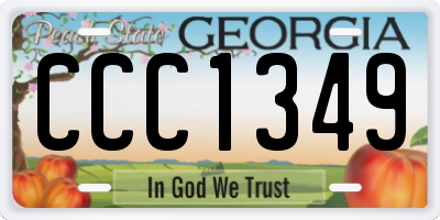 GA license plate CCC1349