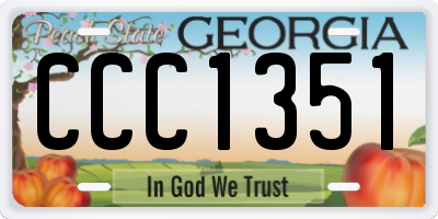 GA license plate CCC1351
