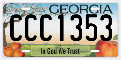 GA license plate CCC1353
