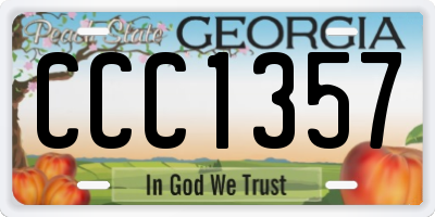 GA license plate CCC1357
