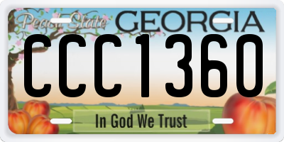 GA license plate CCC1360