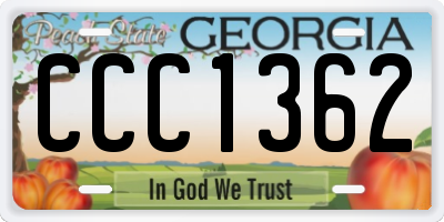 GA license plate CCC1362