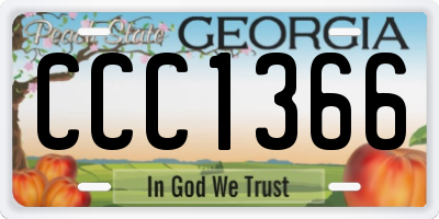 GA license plate CCC1366