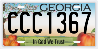 GA license plate CCC1367