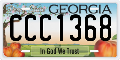 GA license plate CCC1368