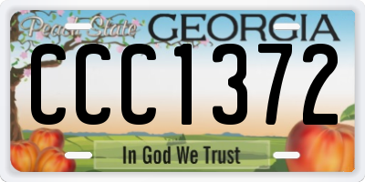 GA license plate CCC1372