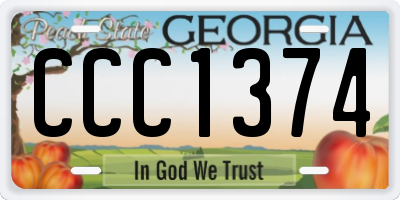 GA license plate CCC1374