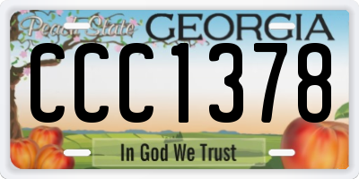 GA license plate CCC1378