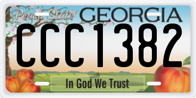 GA license plate CCC1382
