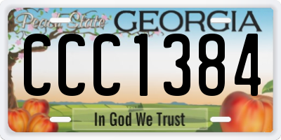 GA license plate CCC1384
