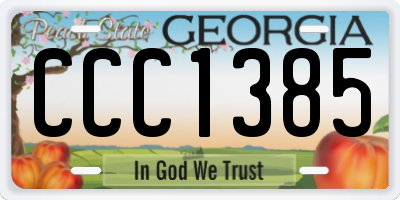 GA license plate CCC1385