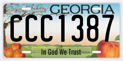 GA license plate CCC1387