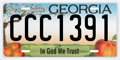 GA license plate CCC1391