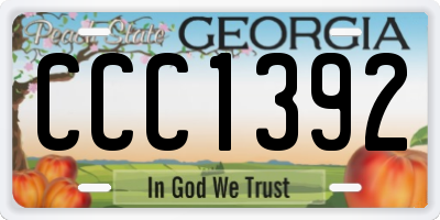 GA license plate CCC1392