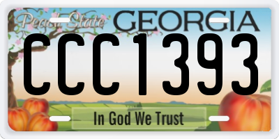 GA license plate CCC1393