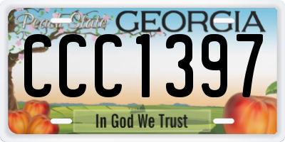 GA license plate CCC1397